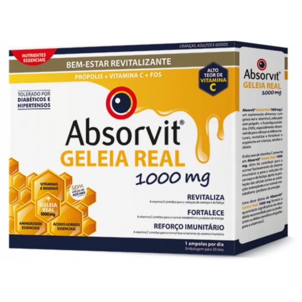 Absorvit Geleia Real 1000mg - 20 Ampolas x 10 mL