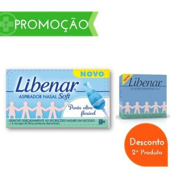 Libenar Baby Aspirador Nasal Soft c/ Oferta de Libenar Solução Nasal Unidoses