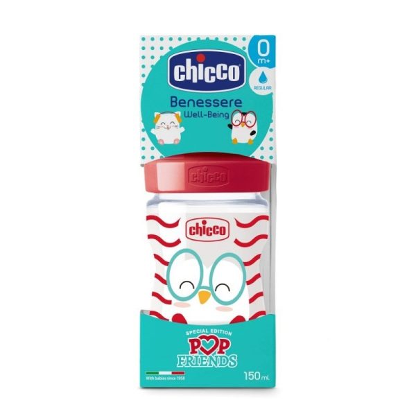 Chicco Well-Being Pop Friends Biberão Silicone 0M+