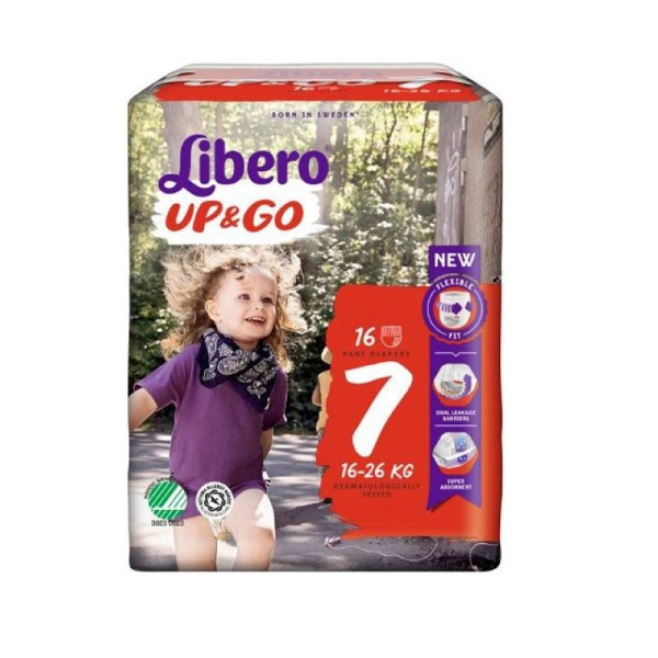 Libero Up&Go Fraldas T7 16/26 Kg x16 Unidades