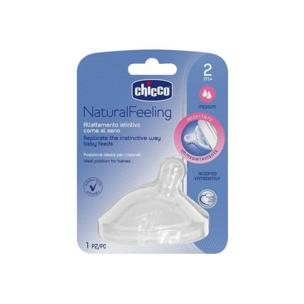 Chicco Tetina Silicone Natural Feeling Fluxo Médio 2m+
