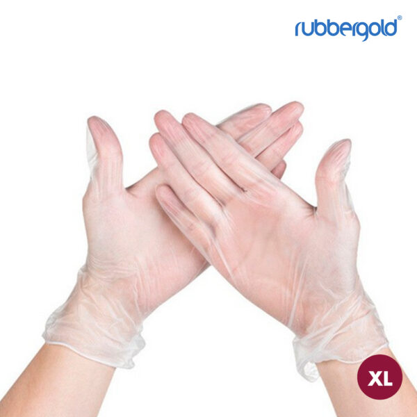Luvas Vinil sem pó - XL Rubbergold 100 Un