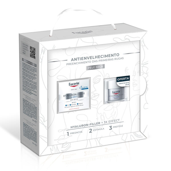 Eucerin Hyaluron-Filler 3x Effect Creme de Dia SPF15 50ml + Creme Noite 20ml