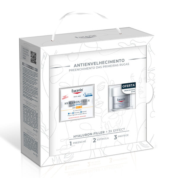 Eucerin Hyaluron-Filler 3x Effect Creme de Dia SPF30 50g + Hyaluron-filler Creme de Noite 20ml