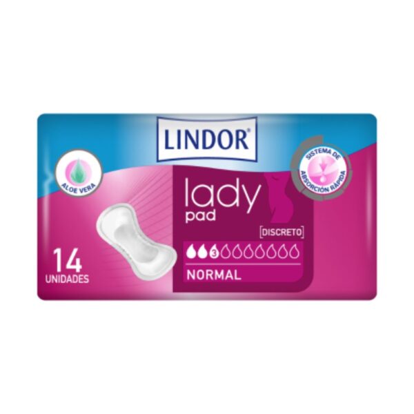 Lindor Lady Pad Normal 3 Gotas 14 Unidades