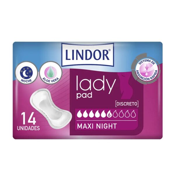 Lindor Lady Pad Tamanho Maxi Night 14 Unidades